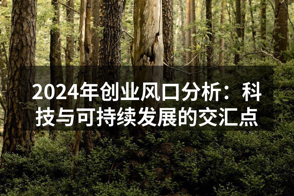 2024年创业风口分析：科技与可持续发展的交汇点